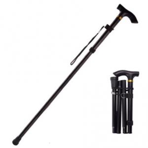 dsz24001 Aluminum alloy folding trekking pole telescopic four-section hiking outdoor crutches portable elderly foldable retractable walking sticks