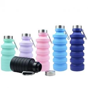 sh24003 800ml large capacity silicone foldable telescopic water bottle outdoor sports fitness portable water cup