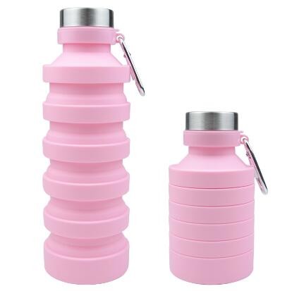 sh24003 800ml large capacity silicone foldable telescopic water bottle outdoor sports fitness portable water cup