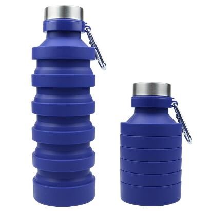 sh24003 800ml large capacity silicone foldable telescopic water bottle outdoor sports fitness portable water cup