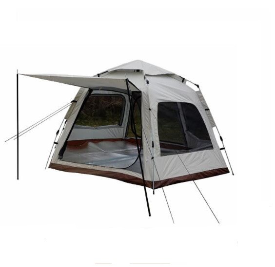 zp24002 Outdoor camping tent with two doors and four windows Windproof hexagonal automatic hydraulic tent with two doors and four windows Oxford cloth camping outdoor tent